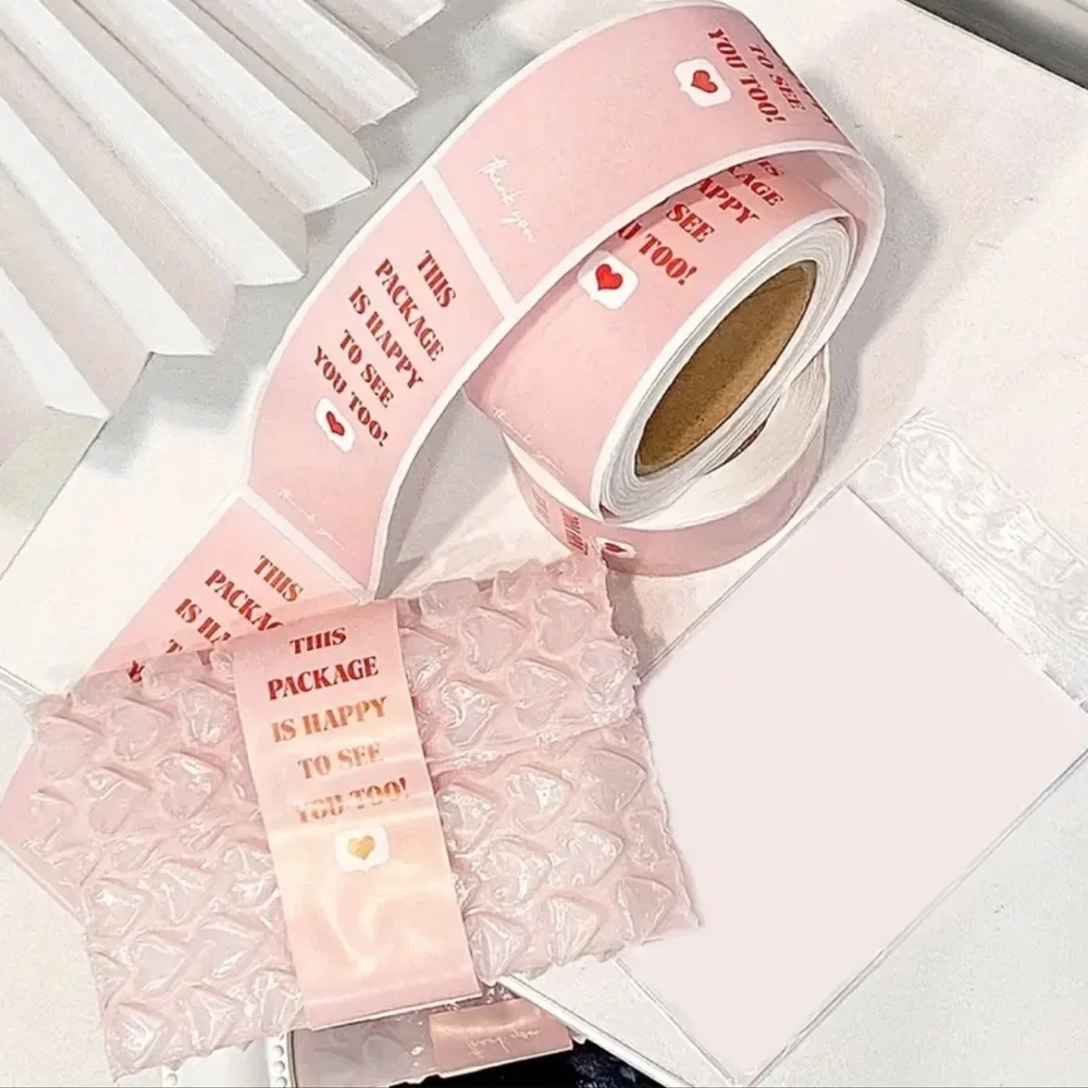 100pcs/roll “This Package Is Happy To See You Too” Stickers